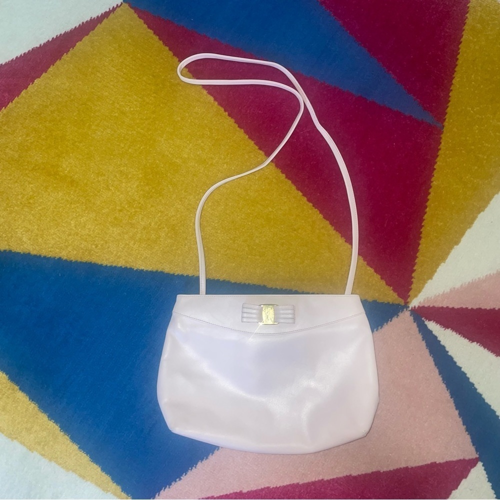 Salvatore Ferragamo Vintage Light Pink Clutch Shoulder Bag